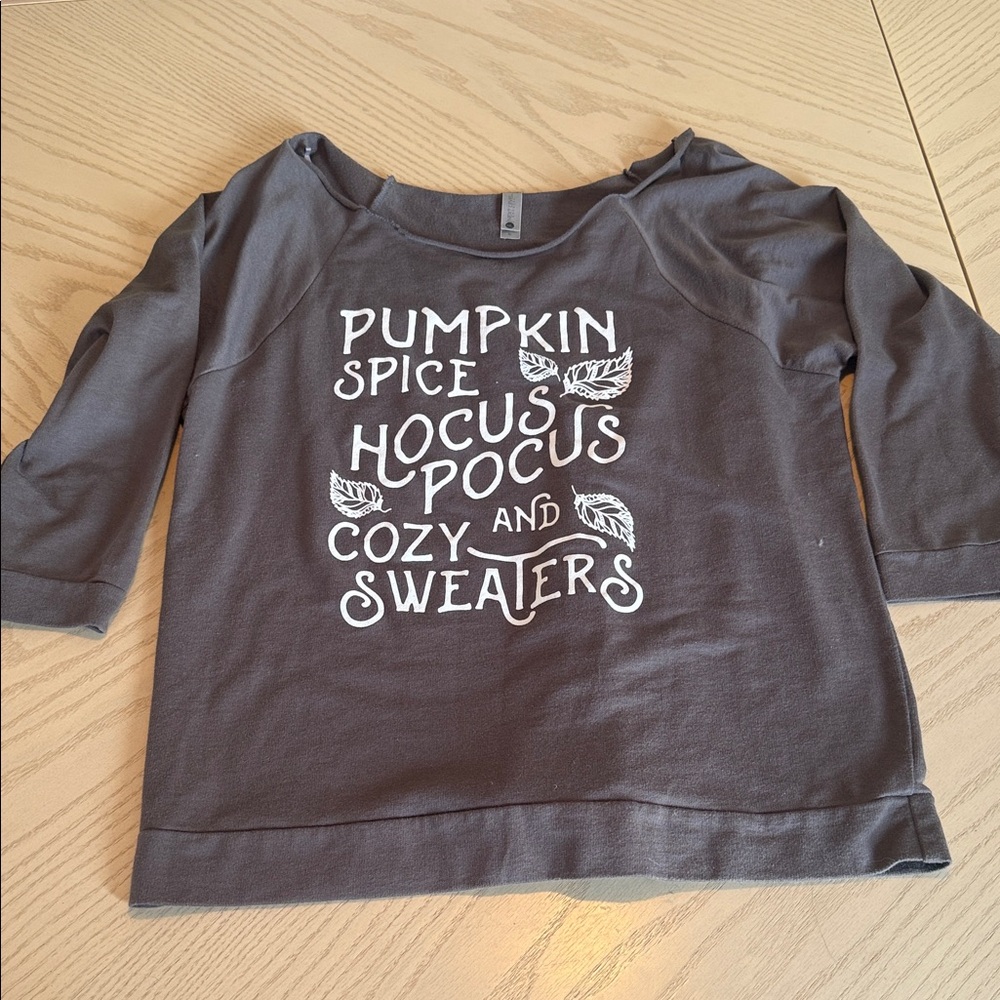 Next Level Apparel Gray Womens Sweatshirt with Playful Print 💜